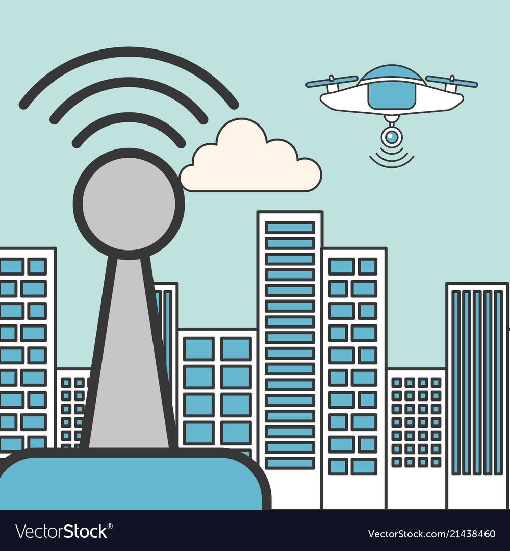 Drone technology futuristic vector image Drone technology futuristic