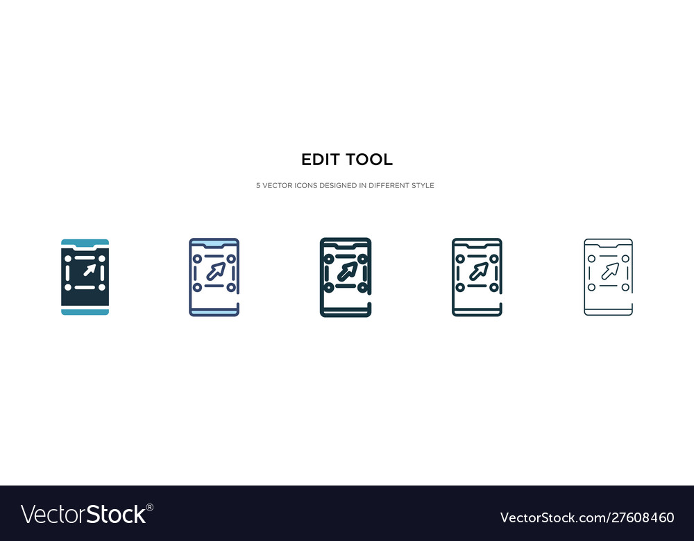 Edit tool icon in different style two colored vector image Edit tool icon in different style two colored