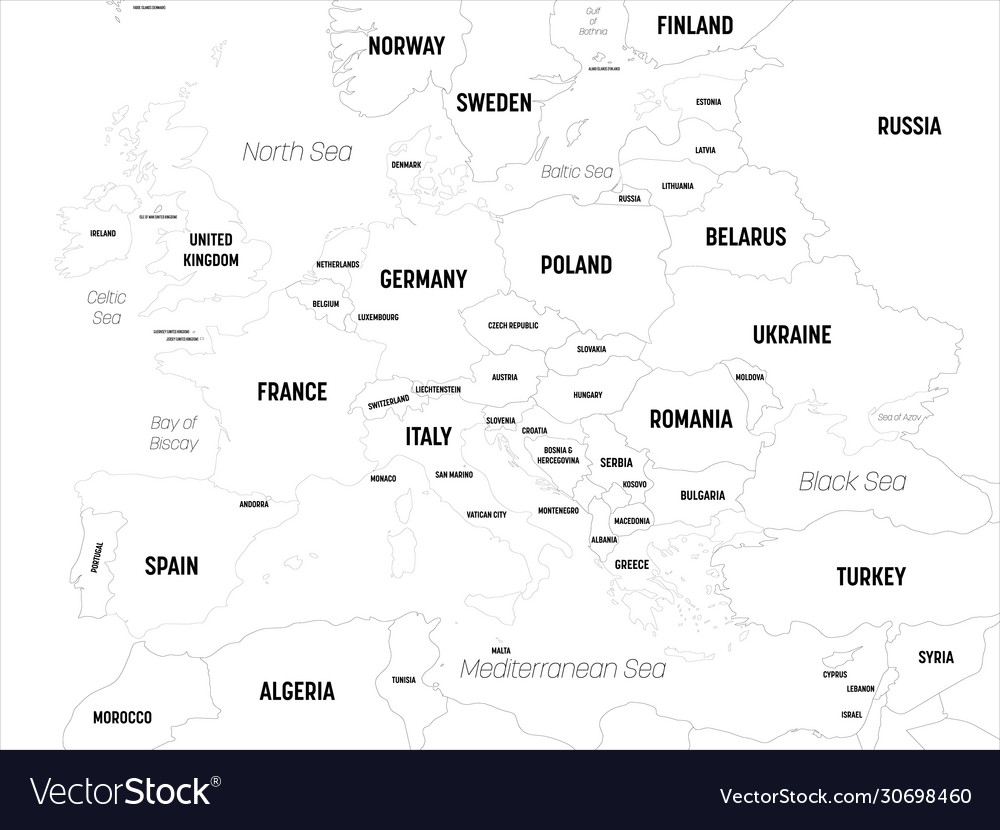 Europe map high detailed political