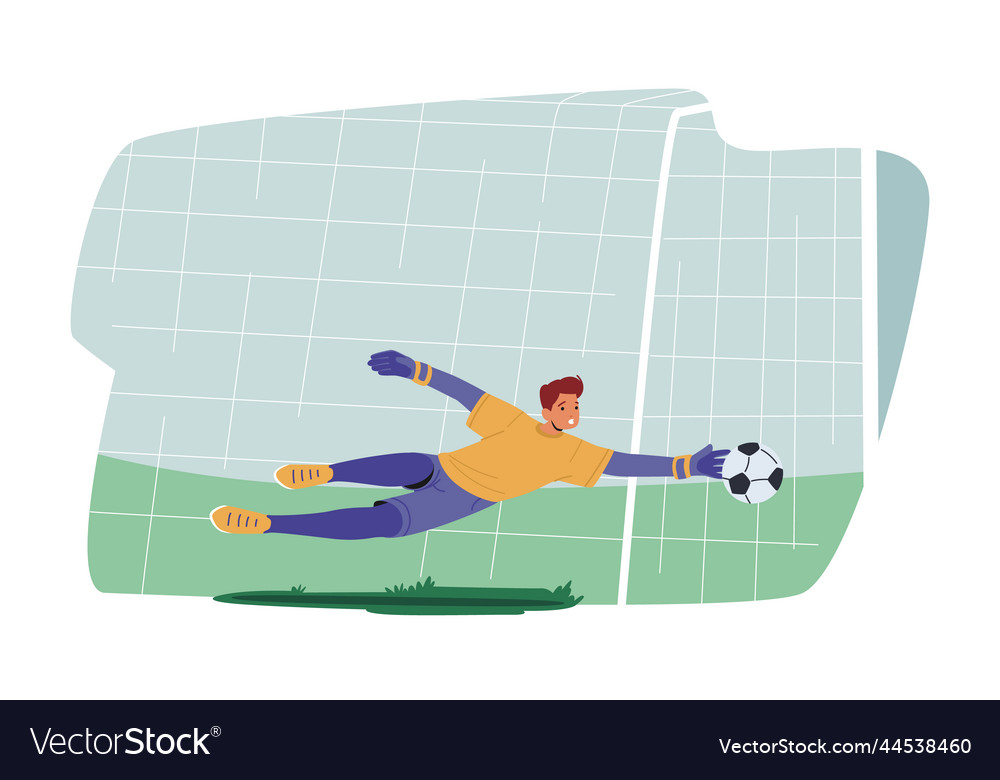 Goalie male character wear football team uniform Vector Image