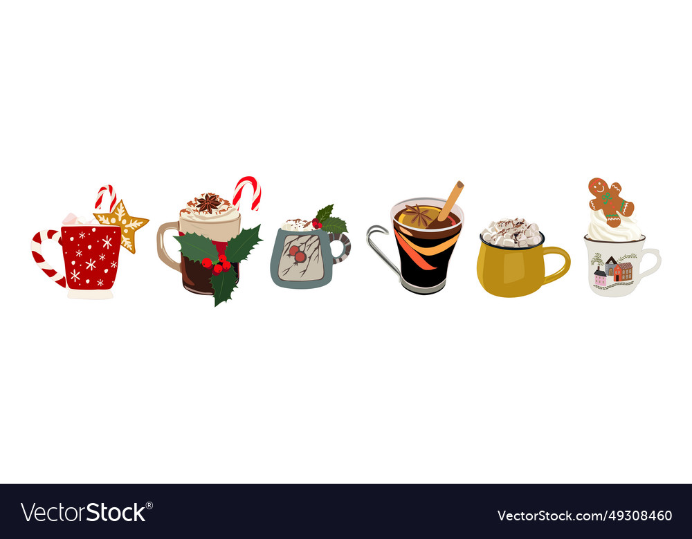 Hot christmas winter drink design isolated