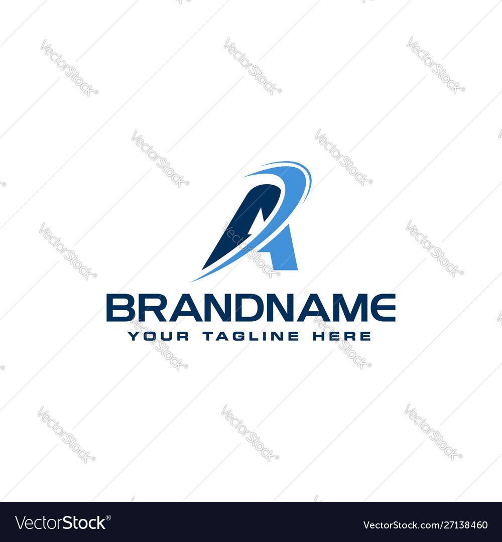 Letter a technology solution logo design concept