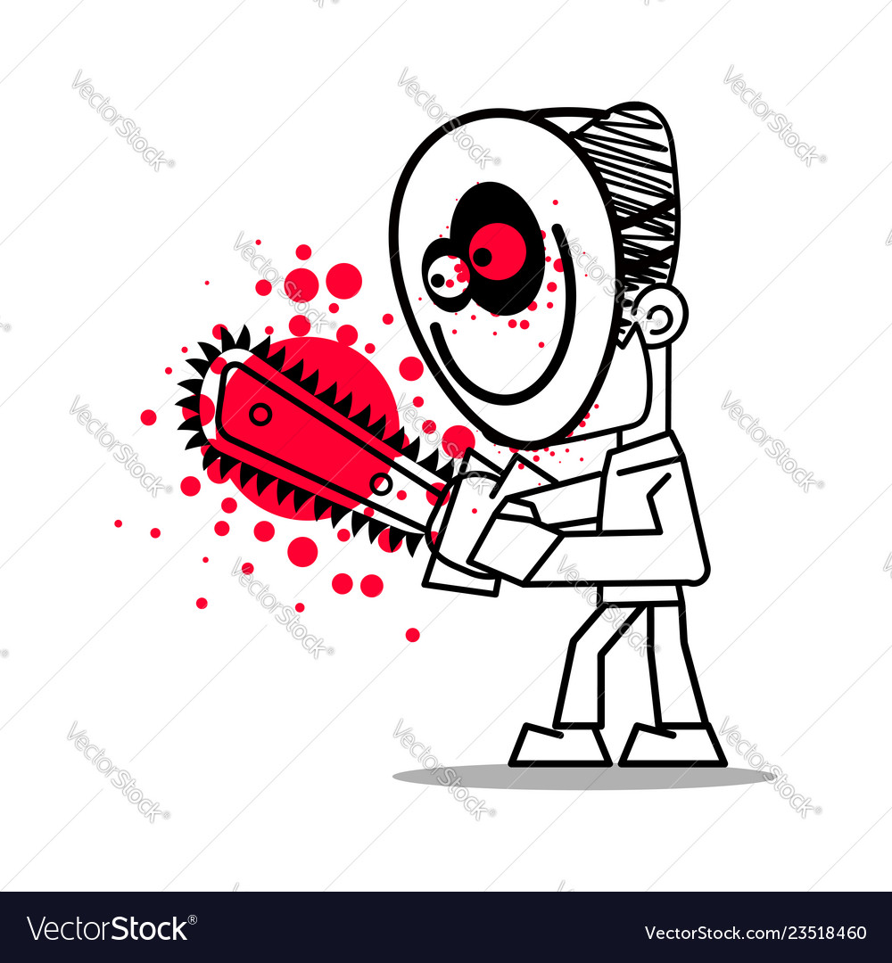 Masked killer with chainsaw Vector Image Masked killer with chainsaw