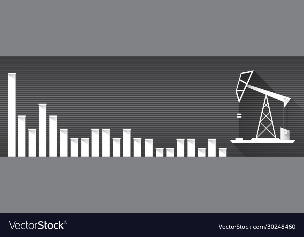 Oil price falling down graph concept