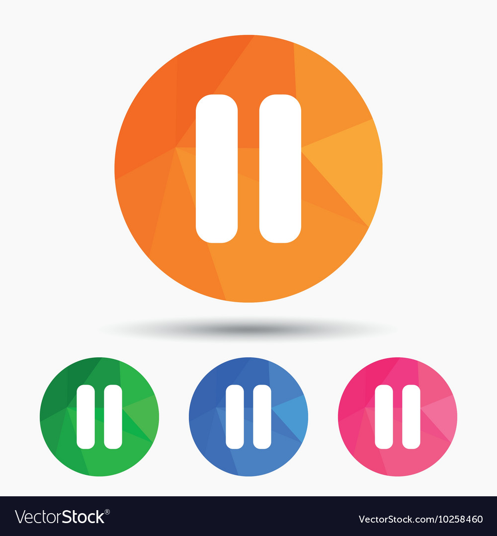 Pause sign icon player navigation button