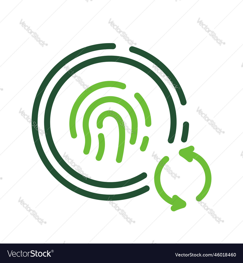 Reset password by fingerprint identification line vector image Reset password by fingerprint identification line