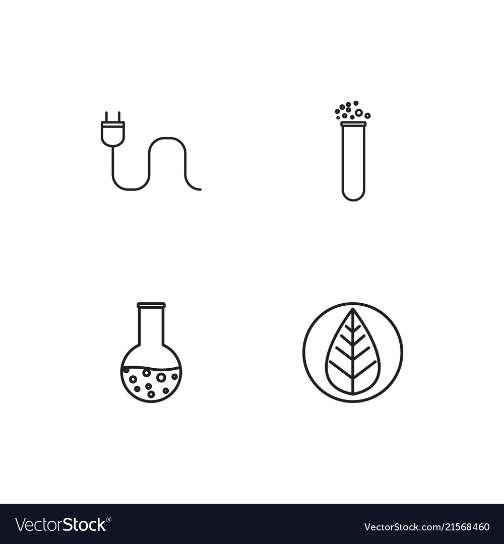 Science linear icons set simple outline