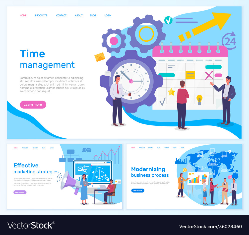 Strategic planning and time management business Vector Image