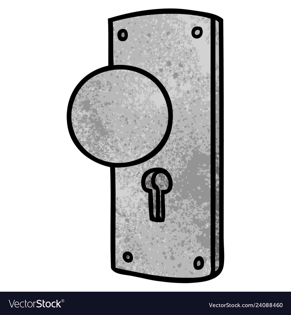 Textured cartoon doodle of a door handle Vector Image