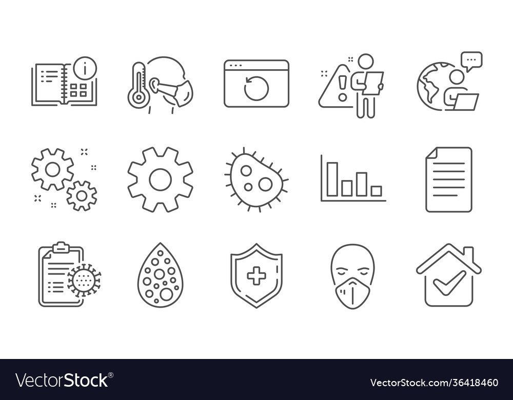 Work artificial colors and medical shield icons