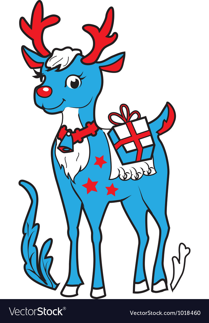 xmas reindeer rudolf royalty free vector image