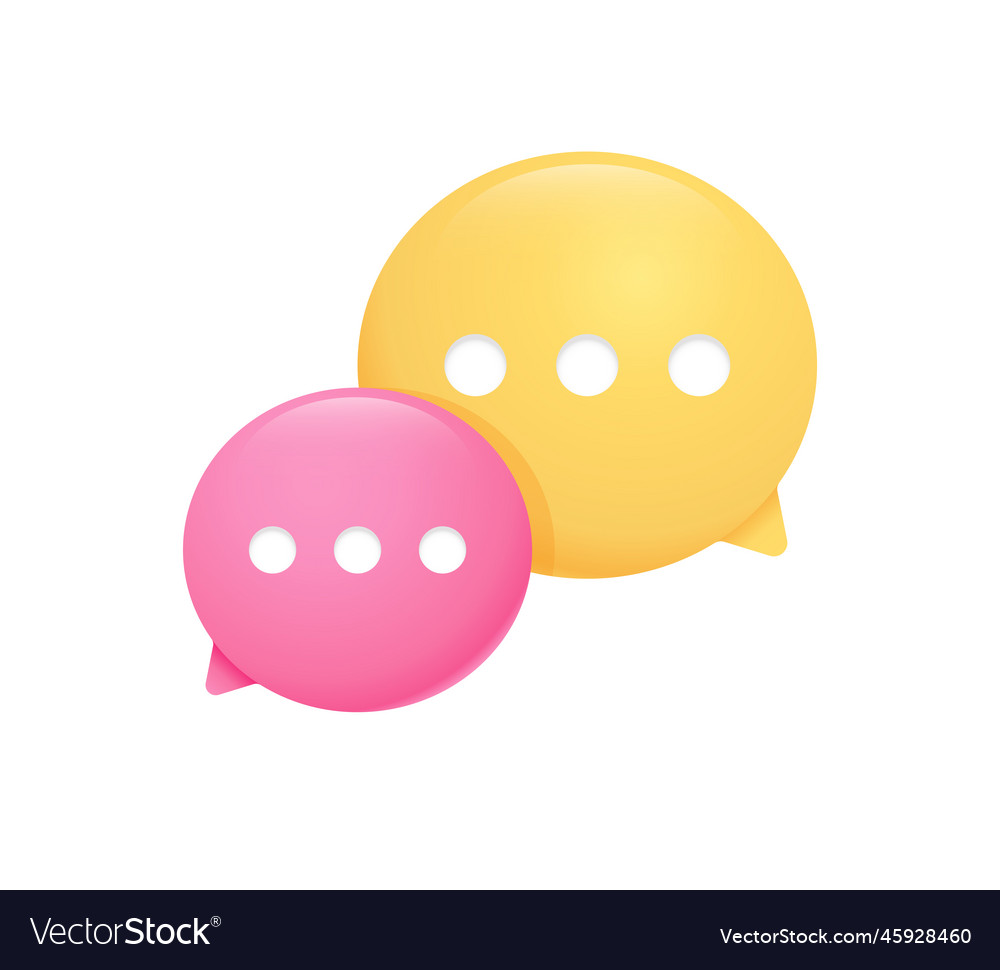 Yellow and pink chat bubble ui design icon Vector Image