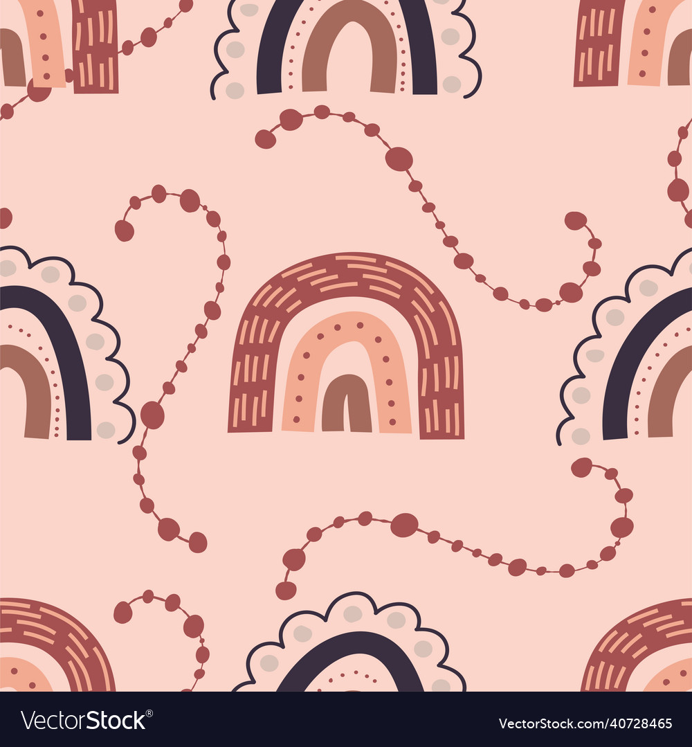 Boho rainbow seamless pattern bohemian repeating Vector Image Boho rainbow seamless pattern bohemian repeating