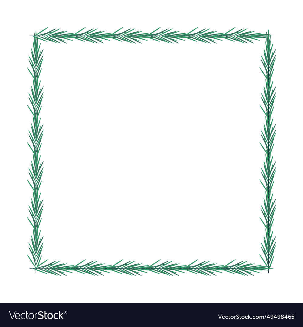 Christmas frame with tree branch vector image Christmas frame with tree branch