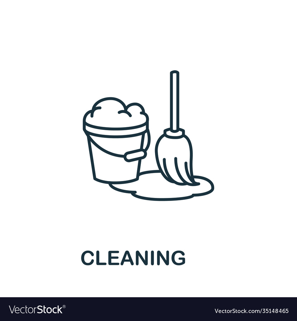 Cleaning icon simple line element symbol Vector Image