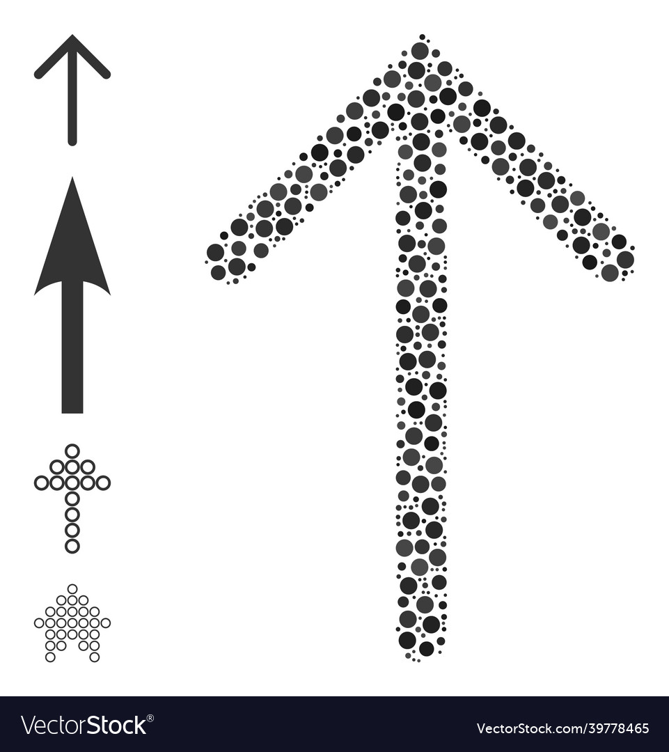 Dotted arrow up composition of round dots vector image Dotted arrow up composition of round dots