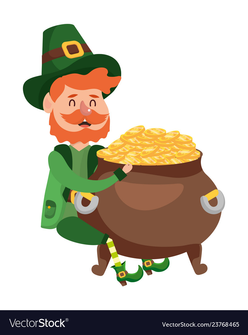 Dwarf man holding gold pot