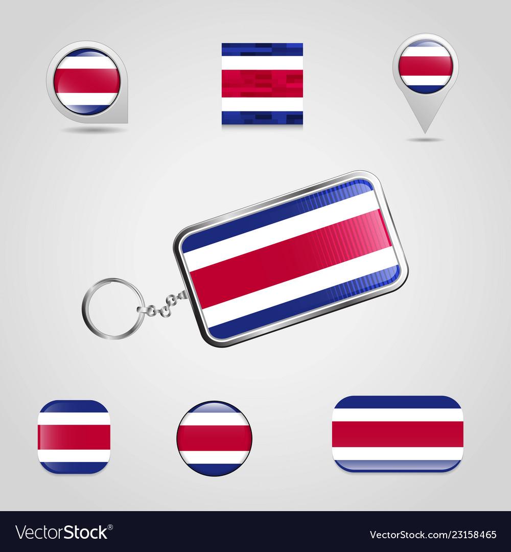 Flag key chain design Vector Image Flag key chain design