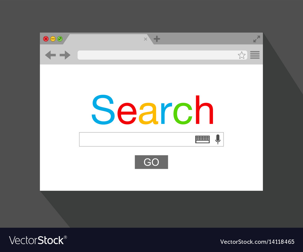 Flat style browser window on black background Vector Image