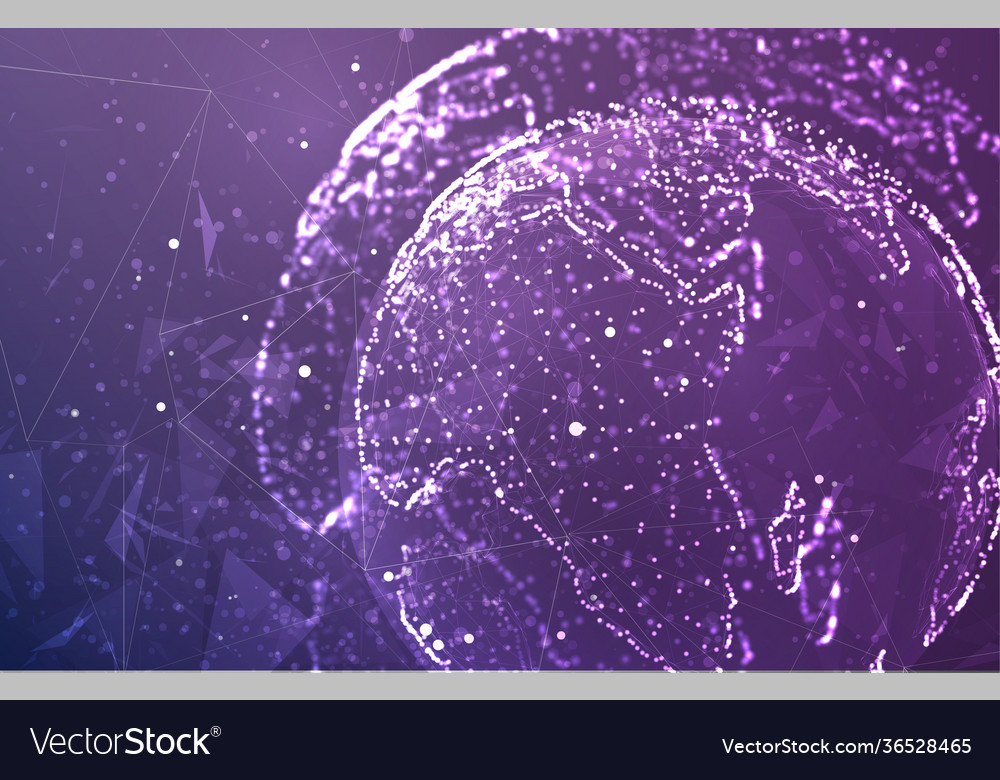 Globe planet earth from dots concept bigdata vector image Globe planet earth from dots concept bigdata