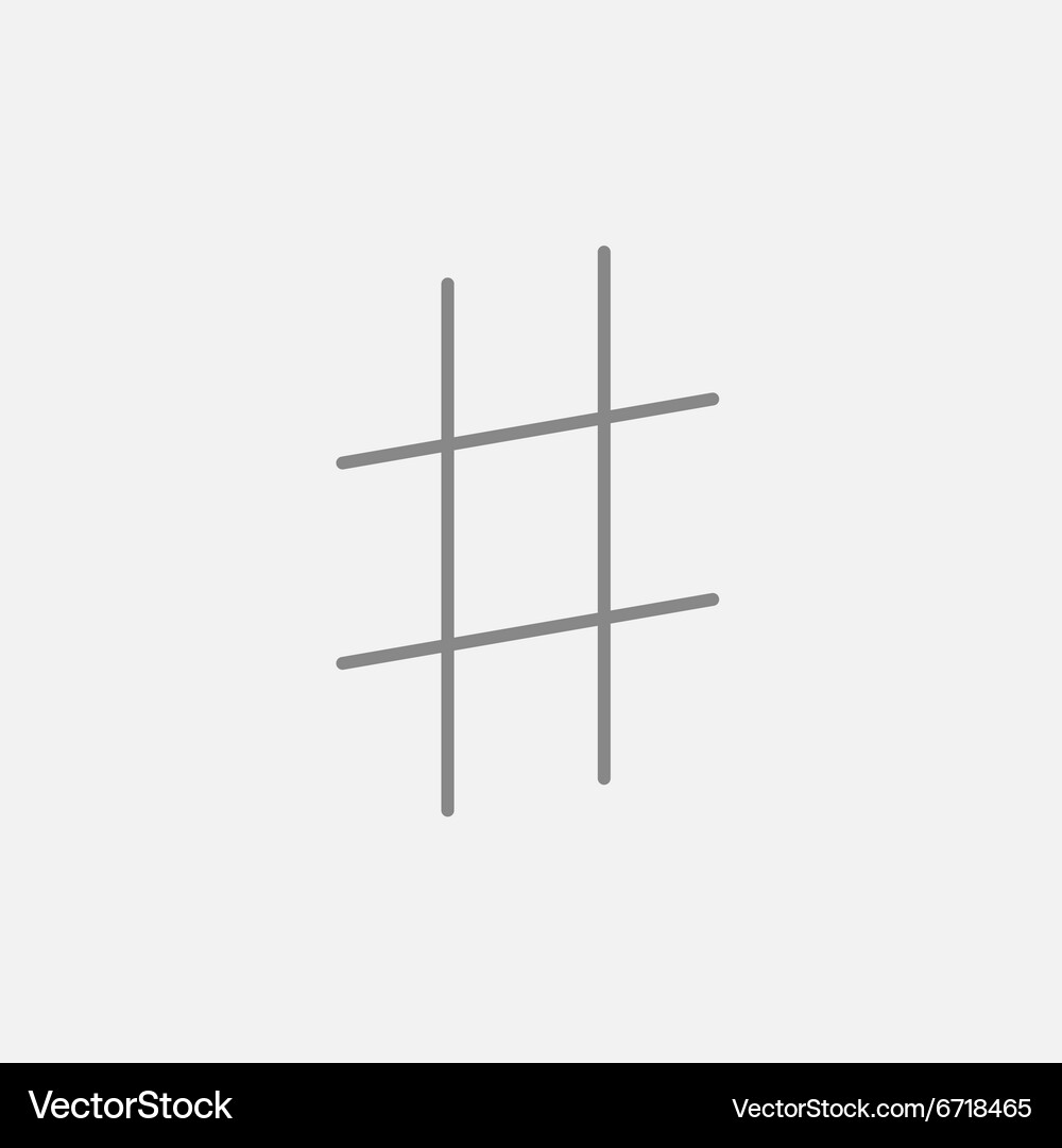 Hashtag symbol line icon Royalty Free Vector Image