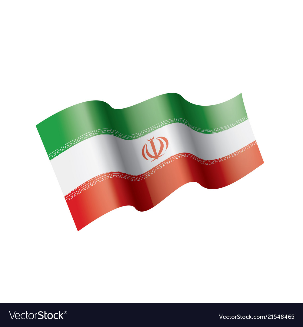 Iran flag on a white Royalty Free Vector Image