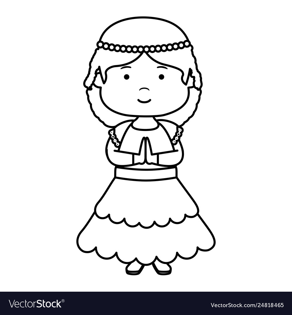 Little Girl First Communion Character Royalty Free Vector