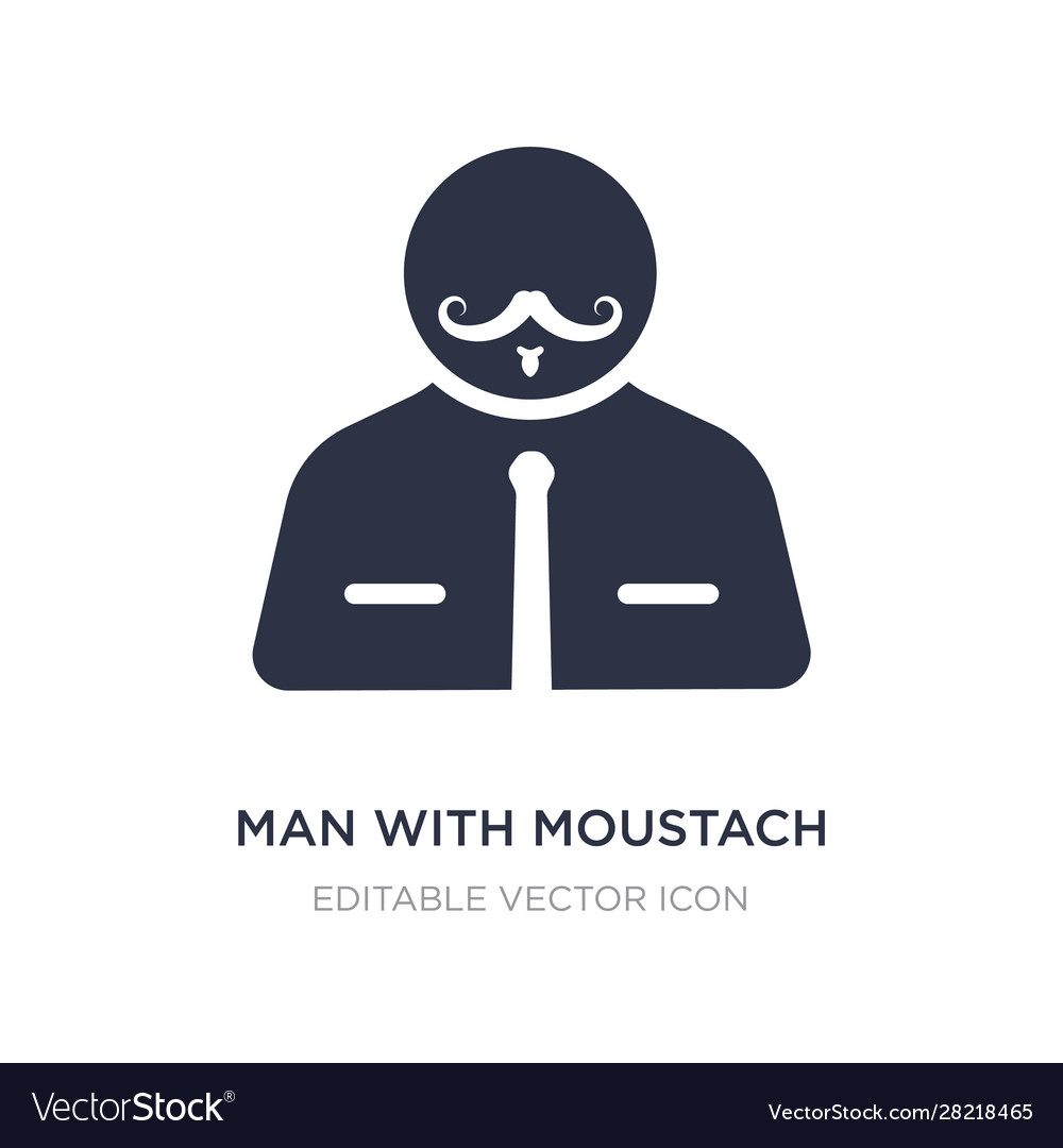Man with moustach icon on white background simple vector image Man with moustach icon on white background simple
