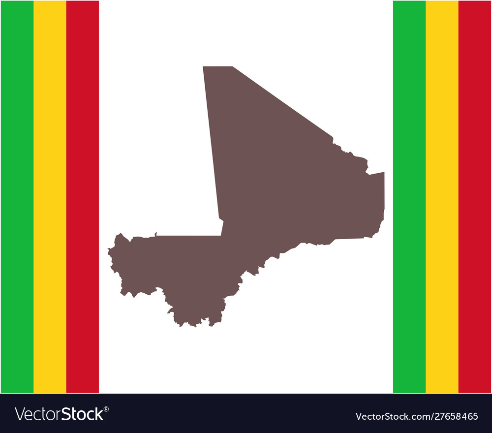 Map mali on background with flag