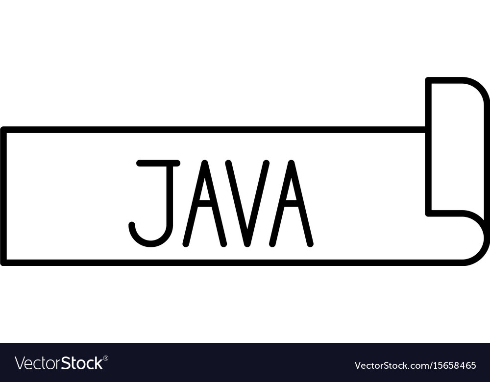 Monochrome silhouette label text of java