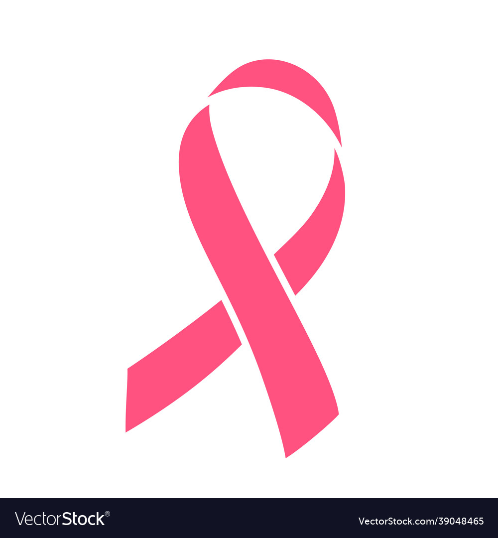 Pink ribbon isolated over white background symbol Vector Image