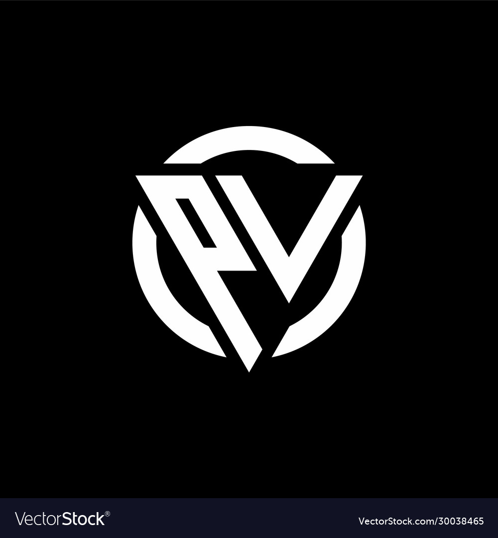 Pv logo with triangle shape and circle rounded