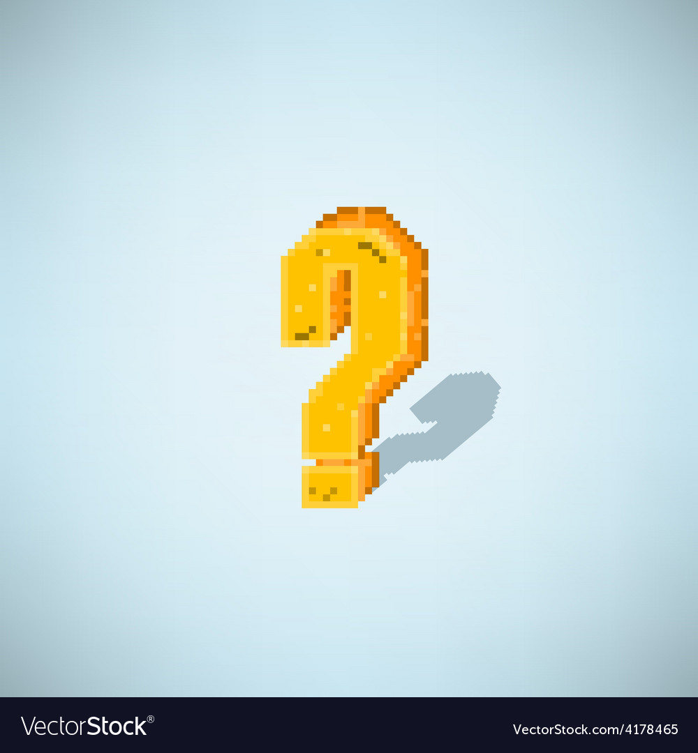 Retro question mark symbol style 8 bit