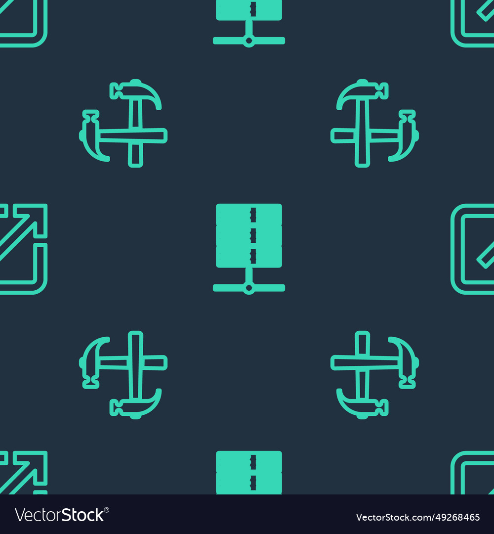 Set line server data web hosting two crossed vector image Set line server data web hosting two crossed