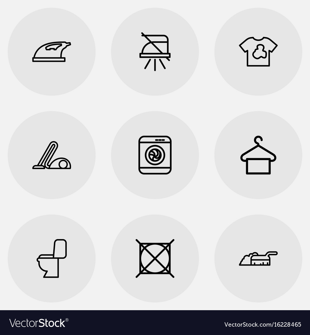 Set of 9 editable cleaning outline icons includes