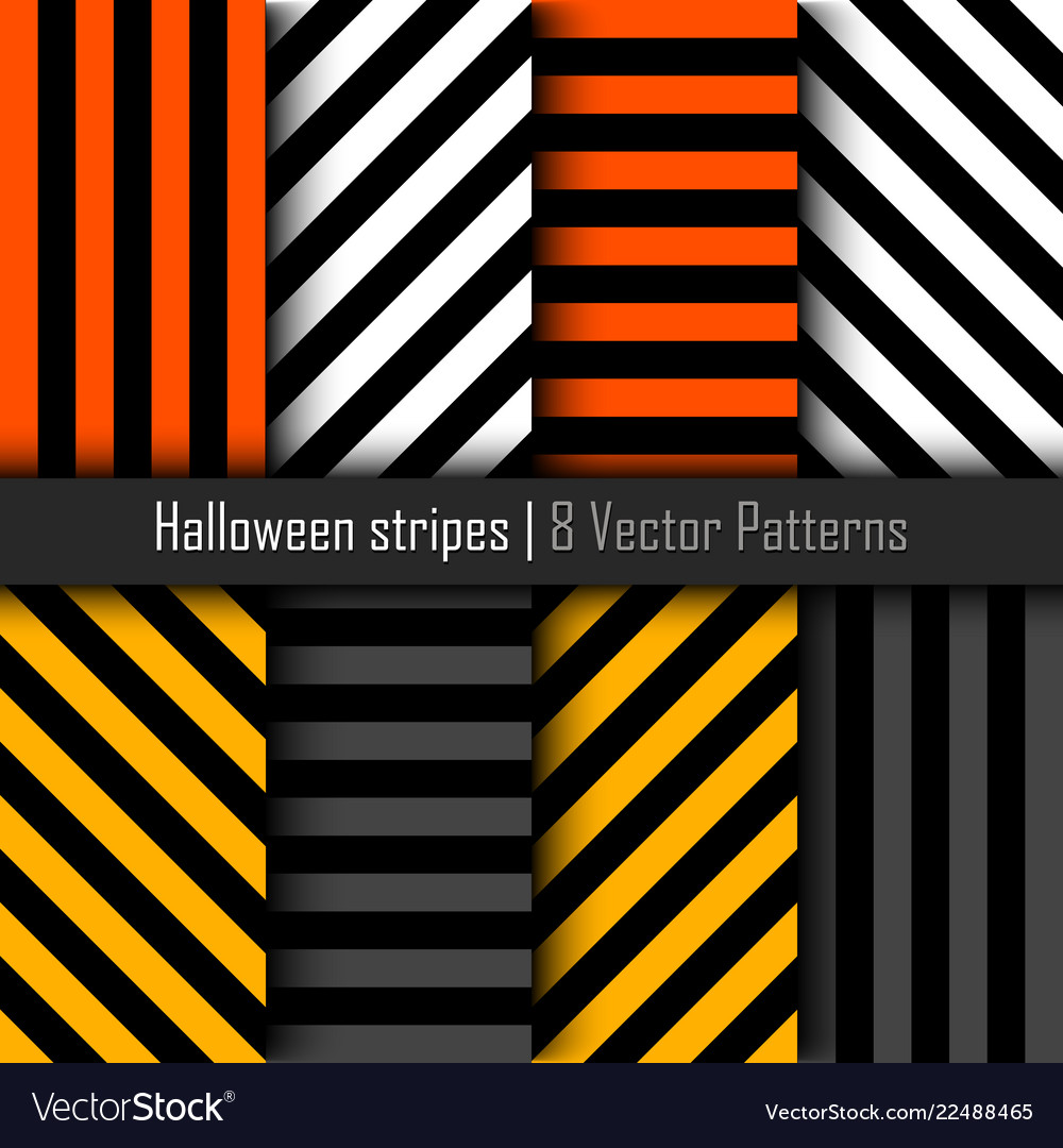 Set of patterns for halloween stripes background Vector Image