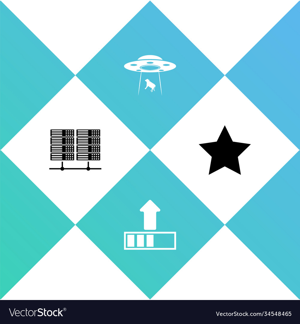 Set server data web hosting loading ufo vector image Set server data web hosting loading ufo