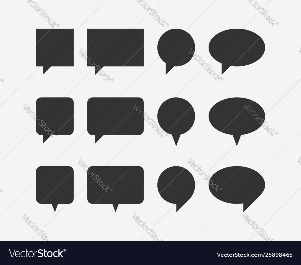 Set talk bubbles speech blank empty bubble icon