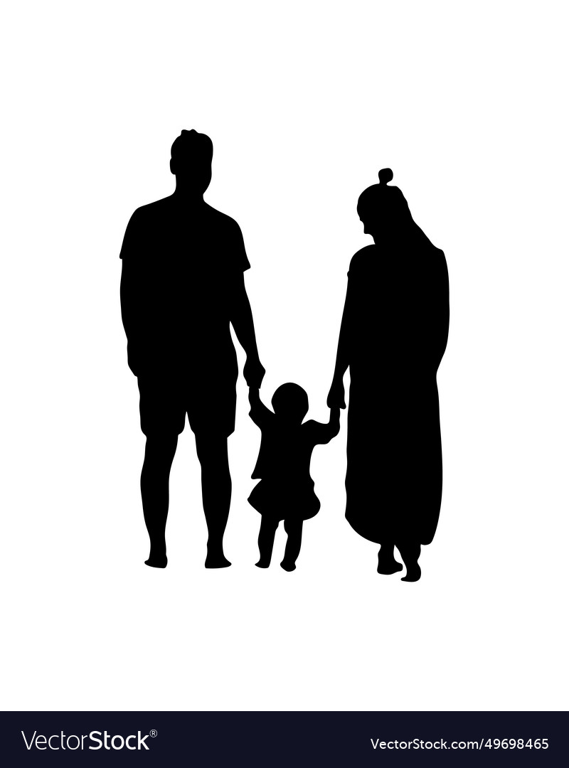 Silhouettes of family vector image Silhouettes of family