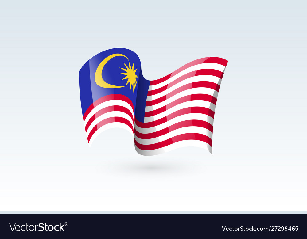 Waving flag icon national symbol fluttered vector image Waving flag icon national symbol fluttered