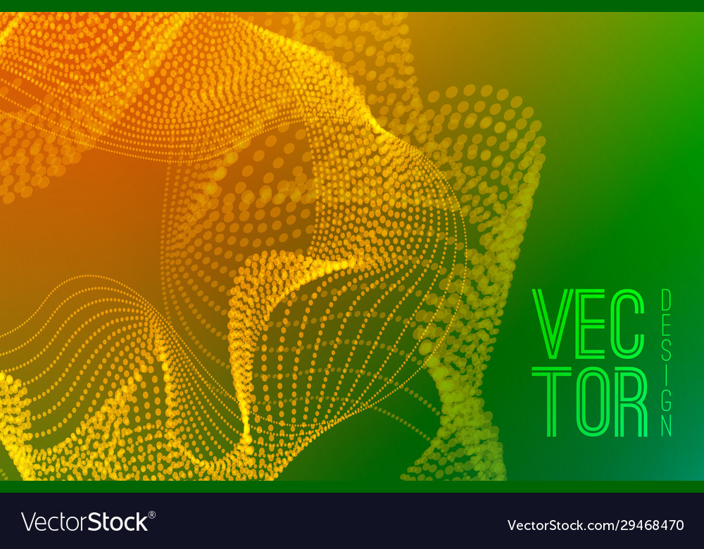 Abstract background with dynamic particle waves vector image Abstract background with dynamic particle waves