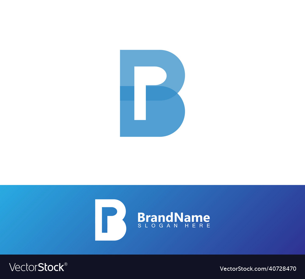 Bp Letter Logo Template Design A Combination Vector Image