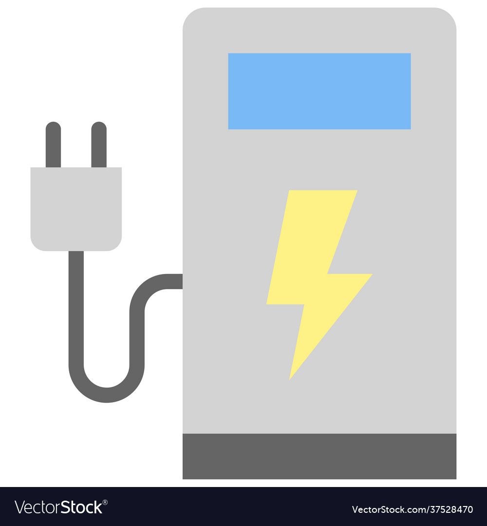 Charging station icon supermarket and shopping