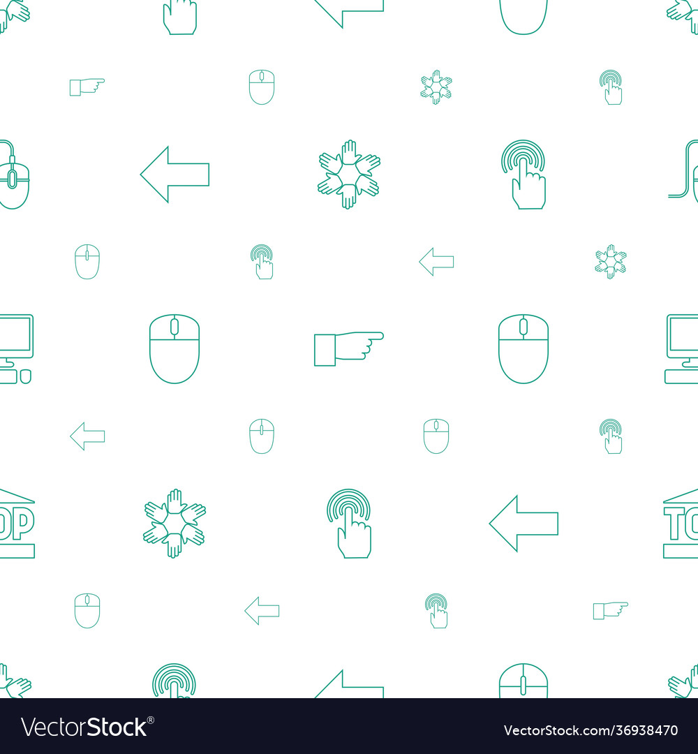 Click icons pattern seamless white background vector image Click icons pattern seamless white background