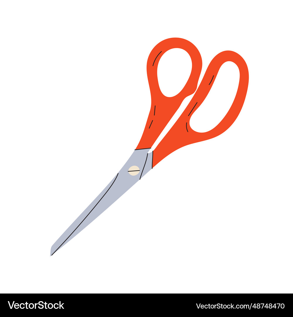 Closed red stationery scissors Royalty Free Vector Image