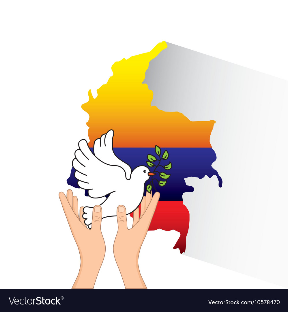 Colombian peace dove with olive branch