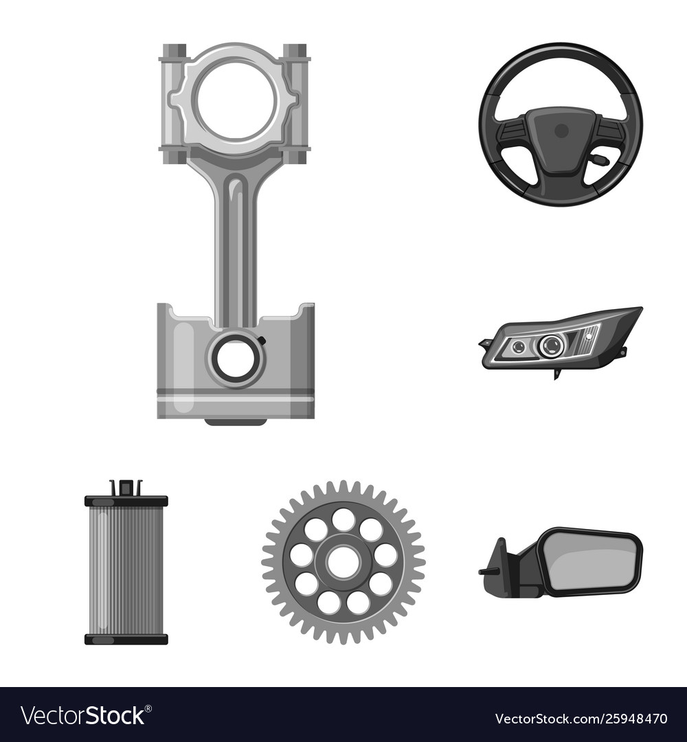 Design auto and part symbol set vector image Design auto and part symbol set