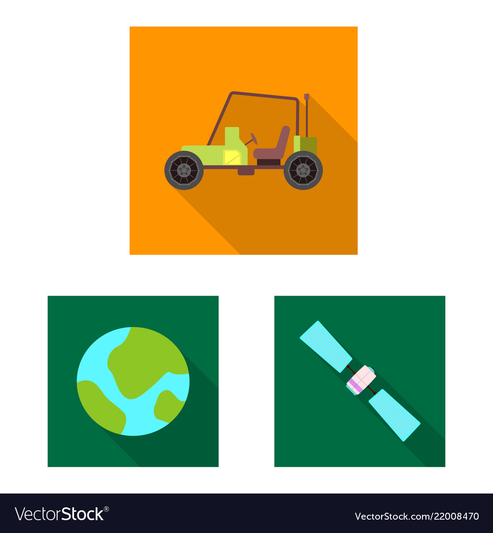 Design of mars and space symbol collection vector image Design of mars and space symbol collection