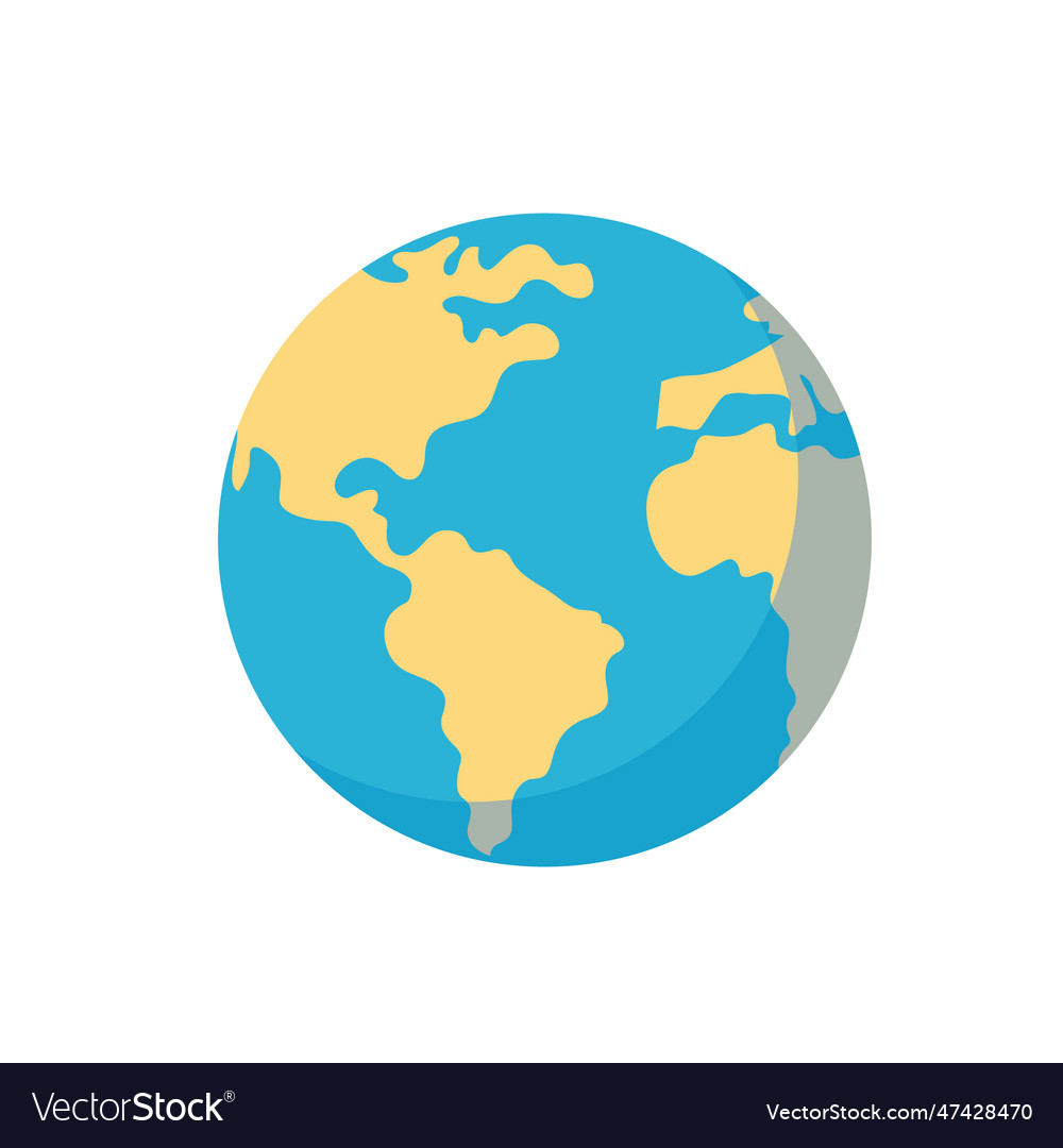 Flat Planet Earth Icon Royalty Free Vector Image