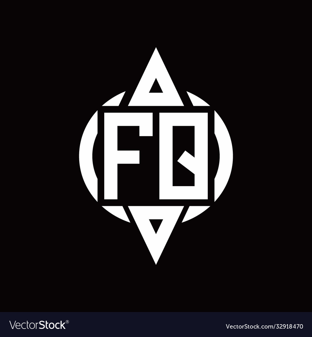 Fq logo with circle rounded combine triangle top vector image Fq logo with circle rounded combine triangle top